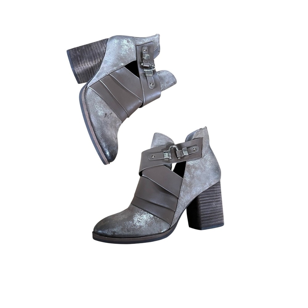 Isola womens Ladora split shaft bootie‎ block heel metallic gold